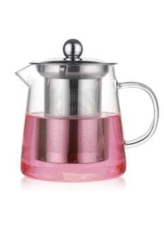 Buy Glass Teapot Stovetop Safe, Heat Resistant Tea Pot, Glass Teapot with Removable Stainless Steel Infuser & Lid, Borosilicate Glass Tea Pots for Blooming and Loose Leaf Tea Maker (550ml, A) in UAE