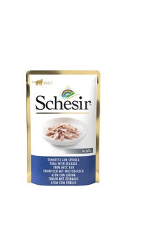 اشتري schesir tuna with Sea Bass In Jelly wet food for adult cats , 85g في السعودية