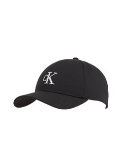 Buy Men's Monogram Embroidered Cap - Polyester Blend, Black in UAE