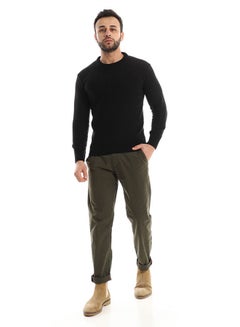 Buy Long Sleeves Plain Black Knitted Pullover in Egypt