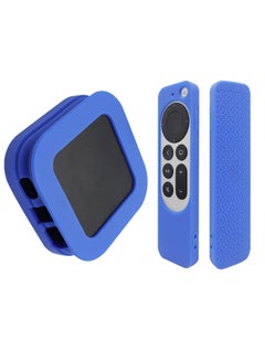 Buy Silicone Case for 2022 Apple TV 4K Wi-Fi TV Box Remote Cover, Foldable Soft Silicone Remote Sleeves with TV Box Case Skin -Blue in UAE