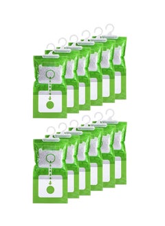 اشتري 12Pcs Hanging Anti Mold Deodorizing Moisture Proof Desiccant Absorber Bag and 0dor Eliminator Hanging Bags to Rid Damp in Closet Cars Bathroom Wardrobes Basement GYM Bag Humidity Bags في الامارات