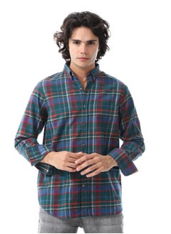 اشتري Gingham Pattern Long Sleeves Shirt_ Dark Green, Blue & Red في مصر