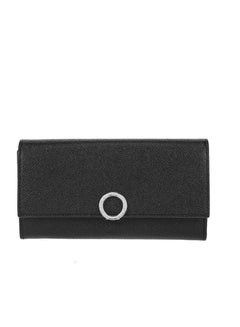 Buy Authentic Bvlgari Continental Women Large Leather Black Wallet Made In Italy in UAE