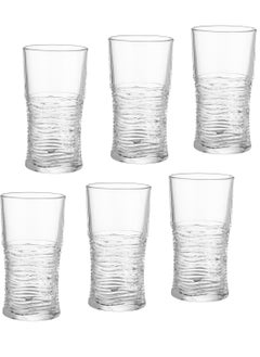 Buy A set of glass cups for water and juice, 6 pieces in Saudi Arabia