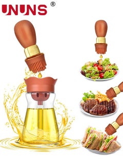 Buy Oil Dispenser Bottle,Oil Dispenser Container And Silicone Basting Brush 2 In 1,Oil Brush Bottle For Kitchen Cooking,Frying,Baking,BBQ Pancake,Air Fryer in UAE