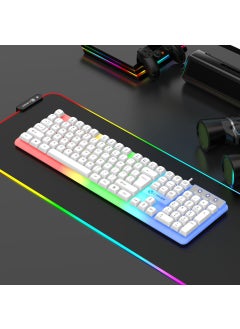 اشتري LIMEIDE Li magnesium upgraded GTX350 luminous keyboard mouse USB mechanical feel wired spherical keycap coverTX35 ball cap single keyboard White TX35 ball cap single keyboard White في السعودية