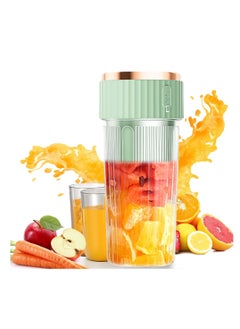 Buy Portable Blender, USB Rechargeable Mini Juicer with Straw, Personal Size Blender, Juicing Cup for Juices, Shakes and Smoothies (450ml) in UAE