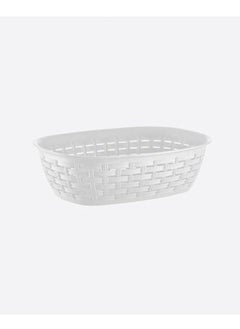 Buy Dunya rattan bread storage basket oval container serving baskets stackable fruit baskets faux rattan storage baskets for food, vegetables snacks white in Egypt