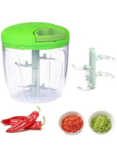 Buy Pull chopper 5 Blade 900 ml, manual chopper, mixer, vegetable slicer, food chopper, multicolour in UAE