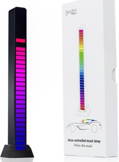 Buy RGB Voice-Activated Light, 32 Bit Music Level Indicator Aluminum Bar Voice Sound Control Audio Spectrum RGB LED Light Indicator Car Desktop LED Light for Vehicles Recreation Place (Black) in Egypt