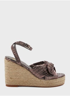 Buy Gold Strappy Wedge Sandal in Saudi Arabia