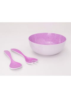 Buy Bright Designs Melamine Round Serving Bowl  Set of 3  with fork and spoon Stoned with purple in Egypt