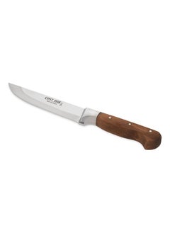 اشتري Klix Wooden Handle Meat Knives Silver And Brown في الامارات