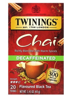 Buy Flavored Black Tea Chai Decaffeinated  20 Tea Bags 1.41 oz (40 g) in UAE