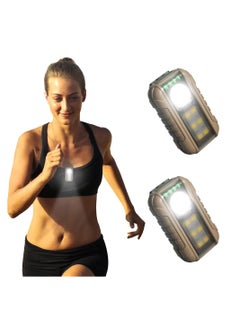 اشتري Running Lights, 2 Packs LED Rechargeable Headlamp with 5 Modes & Motion Sensor, 70° Tilt, 800mAh Hands Free Flashlight, Clip On Running Lights for Camping Hiking Running Jogging في الامارات