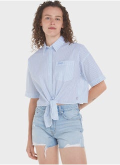 اشتري Front Knot Button Down Shirt في الامارات