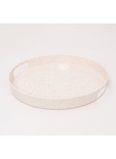Buy Bright Designs Melamine Round Tray Set of 1 
  (D 38cm) Creamy with brown in Egypt