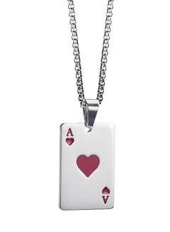 Buy Custom Cool Style Stainless Steel Playing Cards Pendant Necklace Heart in Saudi Arabia