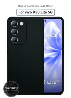 Buy Vivo V30 Lite 5G Silicone Cover Black - Premium 2.0mm TPU Silicon, Enhanced Camera Protection with Lens Shield, Shockproof & Water-Proof Cover for Vivo V30 Lite 5G in Saudi Arabia