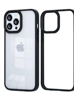 Buy Magic Mask Q Series Clear Case Compatible Case Shockproof Hard PC +Soft Silicone Transparent Protective Slim Hard Back Cover with Silicone Frame for (Black, iphone15 Pro) in Egypt