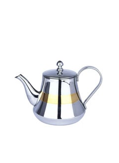 Buy Hand held stainless steel teapot with gold decor in Saudi Arabia