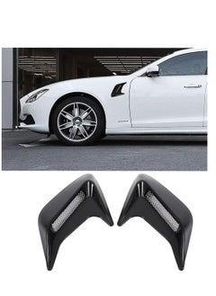 اشتري 2pcs Car Hood Air Flow Vent Sticker Cover Universal DIY Decorative Air Scoop Outlet Flow Intake Hood Vent Bonnet Cover Decor Black في السعودية