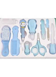 اشتري 10Pc Baby Grooming & Healthcare Kit In Gift Pack With Ear Cleaner (Blue) في السعودية