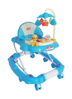 اشتري Swivel Wheels Foldable Baby Walker, Easy To Carry Suitable From 6 Month- Blue في الامارات