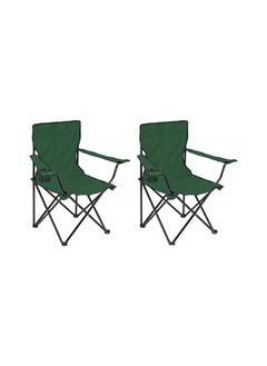 اشتري (2 Pcs) Portable Folding Beach Chair Multi-Purpose Camping Chair for Adult, Lightweight Patio Lawn Quad Chair for Outdoor Travel Picnic Hiking Supports110kgs Load With Carry Bag في الامارات