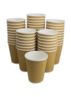 Buy Disposable Ripple Cup Brown 12 Ounce Without Lid 50 Pieces in UAE