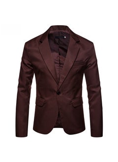 Buy 1 x 5 pcs 2023 Mens Autumn Winter Casual Blazer Big Size Coffee in Saudi Arabia