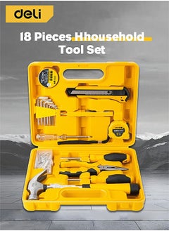 Buy 18-Piece Heavy Duty Tool Kit with Box ( Phillips and Slotted Screwdriver Tape Knife Pliers Hex Wrench ) in UAE