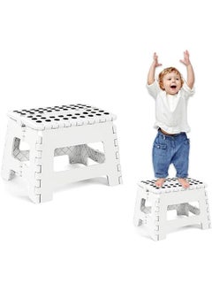 Buy Folding Step Stool - The Lightweight Step Stool is Sturdy Enough to Support Adults and Safe Enough for Kids Great for Kitchen, Bathroom, Bedroom, Kids or Adults (White) in Saudi Arabia