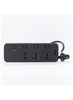 Buy 3*USB charging port + 1*TYPE-C charging port Power supply 2000W, plug and socket extension cable, can be used for mobile phone charging in Saudi Arabia