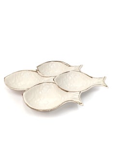 Buy Melamine Serving Tray, Easy to Hold with Fish Design, Perfect Kitchen Dinnerware for Indoor/Outdoor in UAE