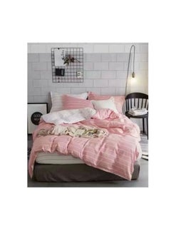 Buy Single Size Comforter set with fixed duvet, Bed Sheet Set of 4 Pieces, 100% cotton in UAE