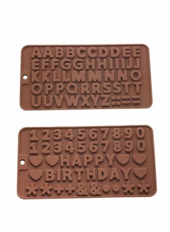 Buy Silicone Letter Mold and Number Chocolate Molds Ton Silicone Alphabet and Number Cake Baking Mold Chocolate Ice Tray Embosser Cutter 3D Non-Stick Mold in UAE