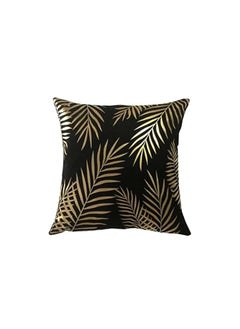 اشتري 2 Cushion With Pillows Black & Gold Leaves Pattern Modern Decorative Pillow Square Cushion Pillows For Bedroom Sofa Car 45X45 Cm Pillows Included في السعودية