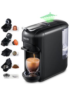 Buy 5 in 1 Automatic Capsule Coffee Machine,Hot Cold Espresso Coffee Maker with 7 Levels,19 Bar Espresso Machine for Nes Capsule,DG Capsule,Kcup Capsule,ESE Pods and Coffee Powder,600ml,1450W,Black in Saudi Arabia