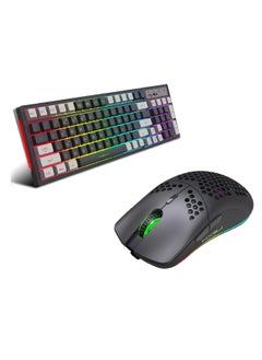 Buy HXSJ 96  keys wireless luminous keyboard set luminous gaming mouse office game keyboard spot in UAE