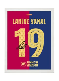 اشتري Lamine Yamal Barcelona Autographed Jersey - Framed Poster 30x40cm - Football Memorabilia, Soccer Collectible, Gift for Fans في الامارات