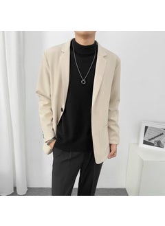 اشتري Casual Blazer Men Single-Breasted Korean Loose Suit Apricot suit jacket في الامارات