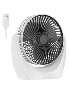 Buy Portable Fan - 4000mAh Rechargeable Personal Air Cooler with 3 Speeds, 5-10 Hours Lasting, Quiet Mini Air Conditioning Fan, Desktop Cooling Fan for Home, Bedroom and Office (White) in UAE