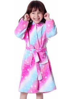 Buy Kids Bathrobes Baby Girls Unicorn Design Bathrobes Hooded Nightgown Soft Fluffy Bathrobes Sleepwear For Baby Girls (6Y-7Y) in UAE