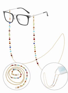 Buy Eyeglass Chain for Women Eyewear Strap Holders around Neck Mask Necklace Lanyard Colorful Crystal Beaded Reading Glasses Cords Retainer in UAE