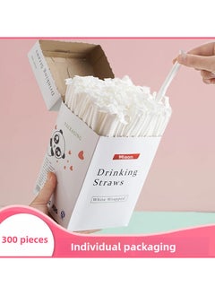 Buy A box of 300 pieces Individually Wrapped Disposable Drinking Straws in UAE