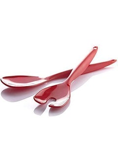 Buy M-Design Plastic Salad Serving Spoon & Fork Set (Red) in Egypt