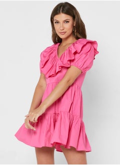 Buy Ruffle Sleeve Tiered Dress in UAE