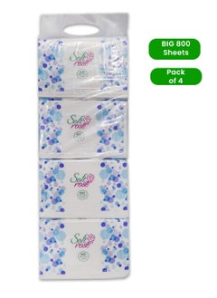 Buy 800 Sheets Family Soft Rose Nylon Pack Tissue Paper Pack of 4 in UAE